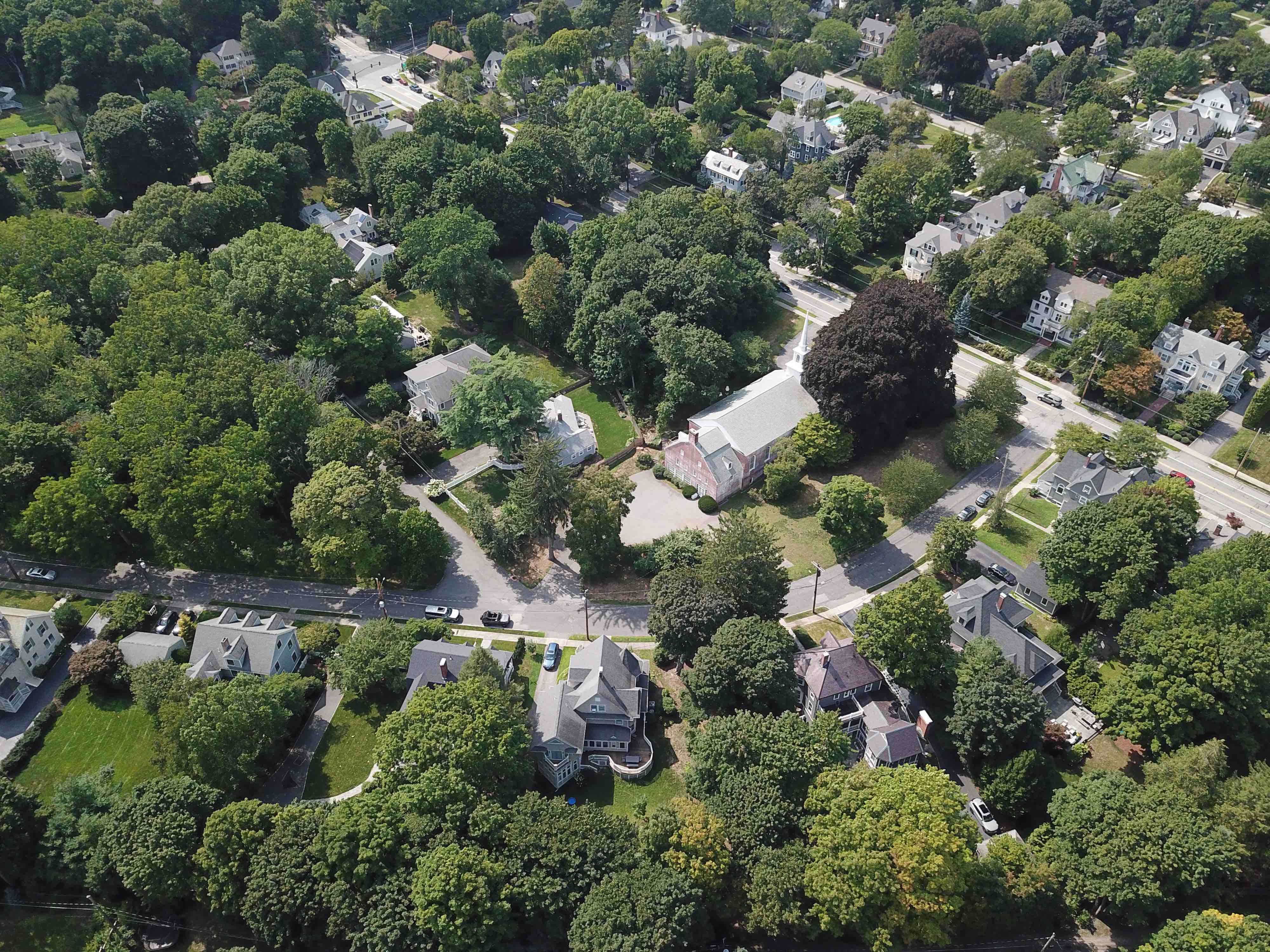 Overhead view of the neighborhood around 114 Church Street